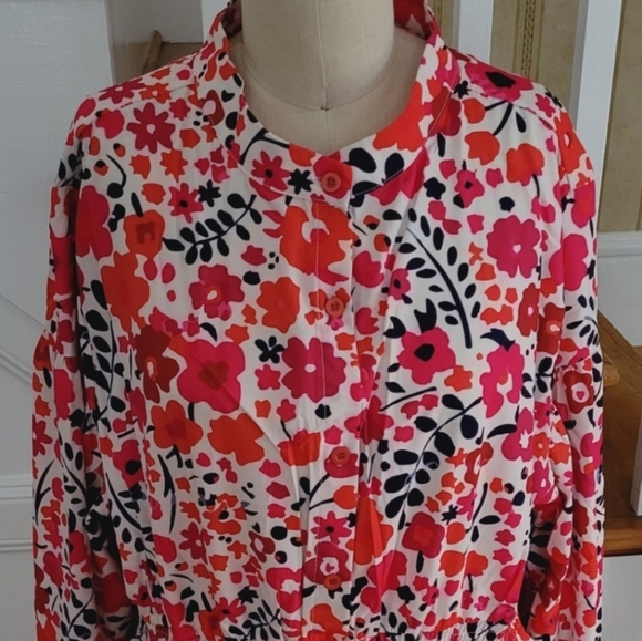 GRACE + EMMA Come In To Bloom Red Multicolor Floral Boho Dress Size 2XL - Picture 7 of 10